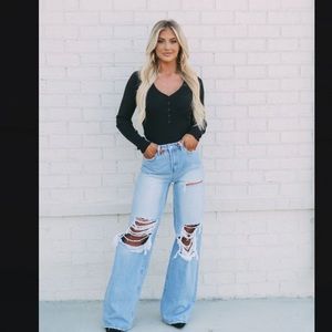 Flying monkey jeans (these three boutique Cleo destroyed jeans)